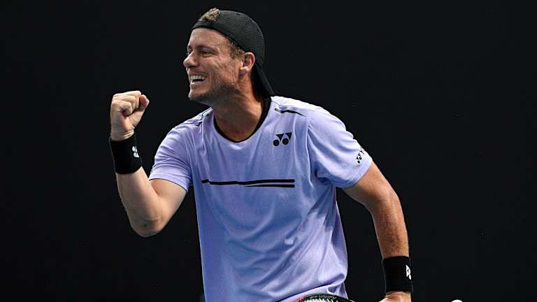 Lleyton Hewitt and son Cruz lose quarterfinal doubles match at Sydney Challenger